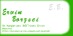 ervin borzsei business card